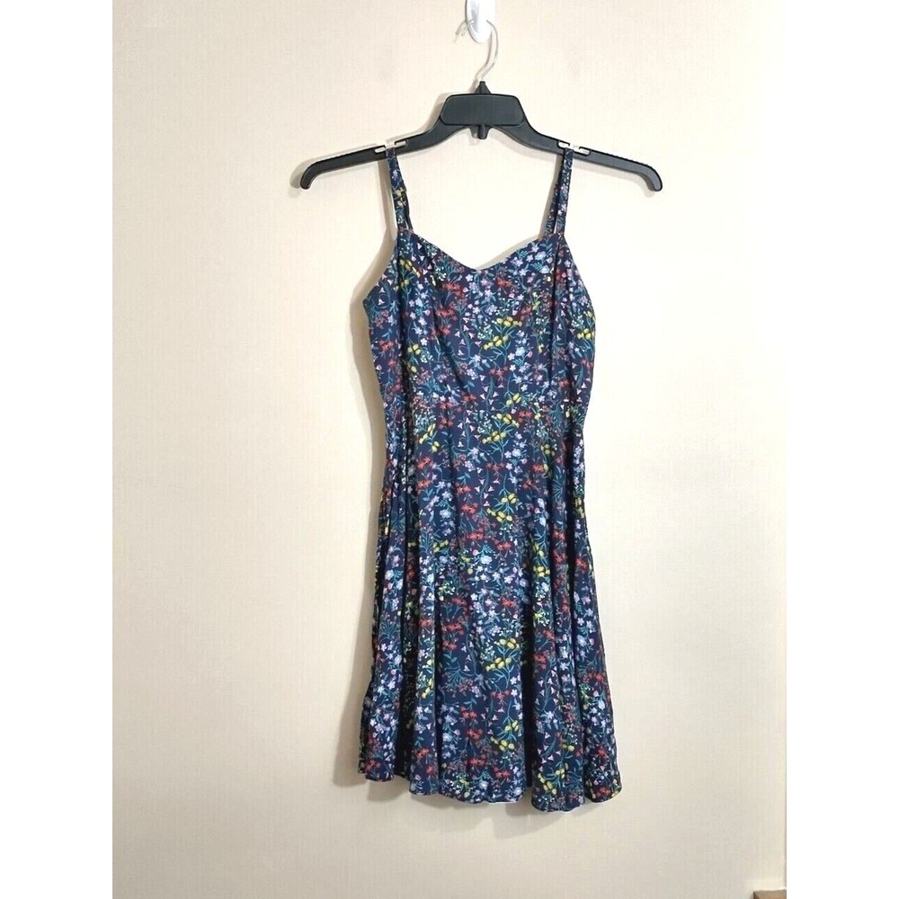 Old Navy Womens Floral Mini Dress S Blue Cottage Prairie Fairy Festival